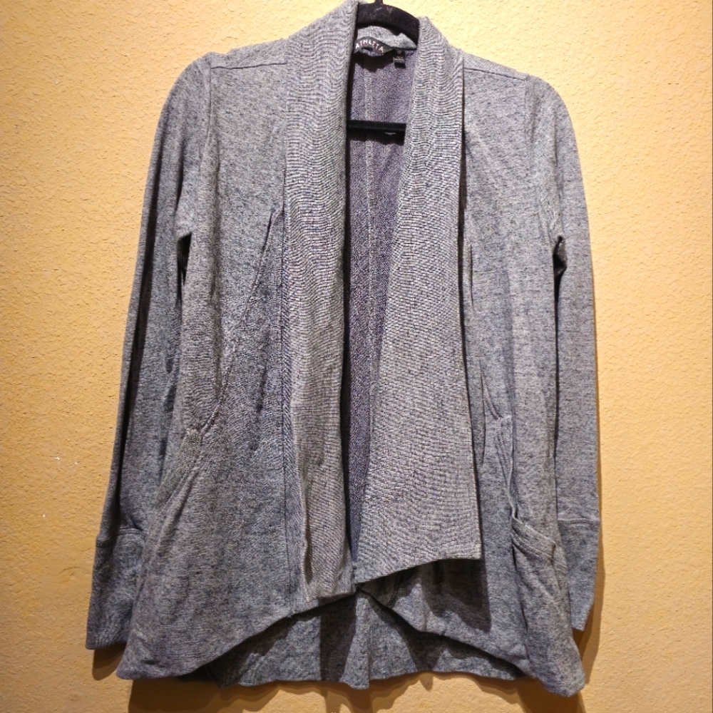 Athleta Gray Open Front Cardigan Sweater Size Small